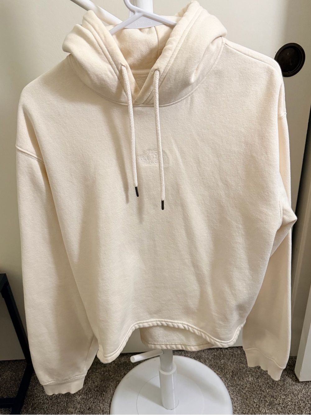 The North Face Women's Cream Hoodie Pullover with Embroidered Logo